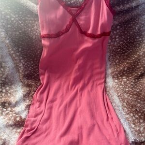 Target Pink Mini Dress with Red Lace